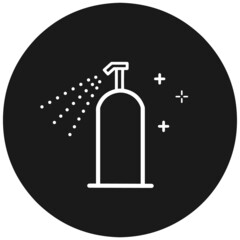 新型コロナウイルス感染症対策アイコン / アルコール消毒（モノクロ）　Covid-19 / Coronavirus prevention icon / Alcohol disinfection (monochrome)