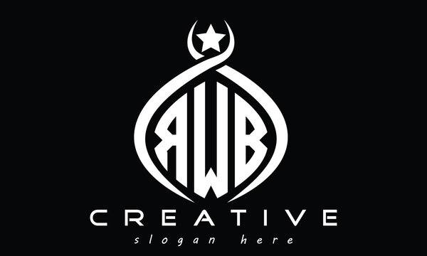 RWB three Letters creative curved oval circle geometric minimalist modern vector logo design