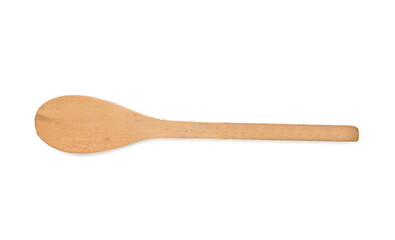 wood spoon over on white background