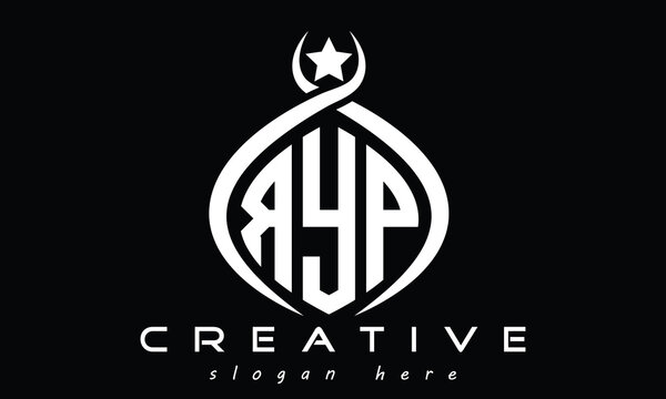 RYP three Letters creative curved oval circle geometric minimalist modern vector logo design