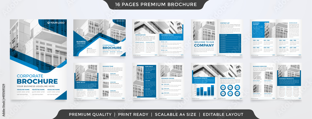Canvas Prints business brochure template with clean style and modern layout use for business profile and presentat