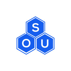 SOU letter logo design on White background. SOU creative initials letter logo concept. SOU letter design. 