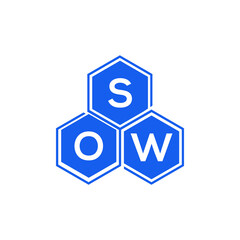 SOW letter logo design on White background. SOW creative initials letter logo concept. SOW letter design. 