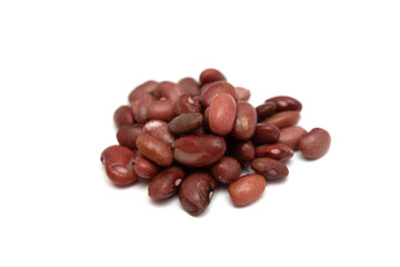 Red beans on a white background.