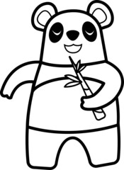 Panda cartoon drawing for coloring book