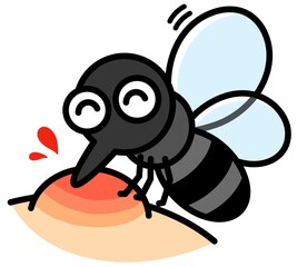 血を吸う蚊　笑顔