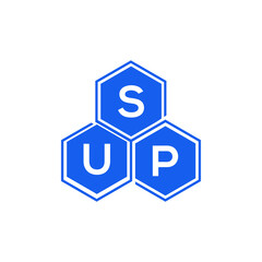 SUP letter logo design on black background. SUP  creative initials letter logo concept. SUP letter design.