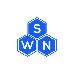 SWN letter logo design on black background. SWN  creative initials letter logo concept. SWN letter design.