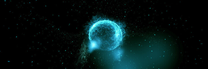movement of particles in the form of a sphere. space abstraction 