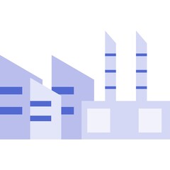 Factory industry building icon flat vector plant