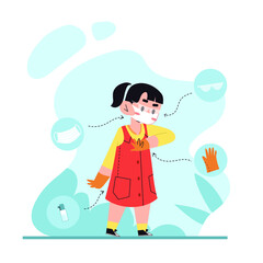 Health Protocol Kid Illustration