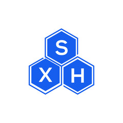 SXH letter logo design on black background. SXH  creative initials letter logo concept. SXH letter design.