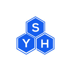 Fototapeta premium SYH letter logo design on black background. SYH V creative initials letter logo concept. SYH letter design.