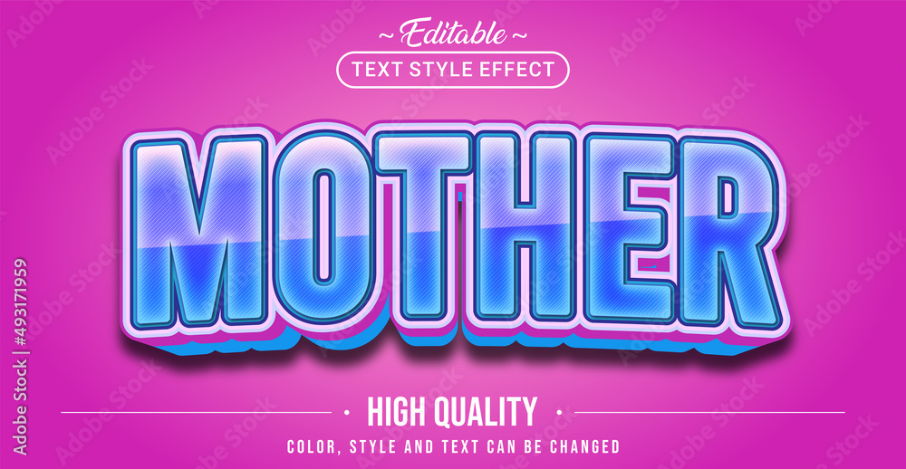 Aufkleber editable text style effect - mother text style theme.