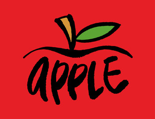 Apple illustrations - Hand drawn food ingredients, Apple - vector