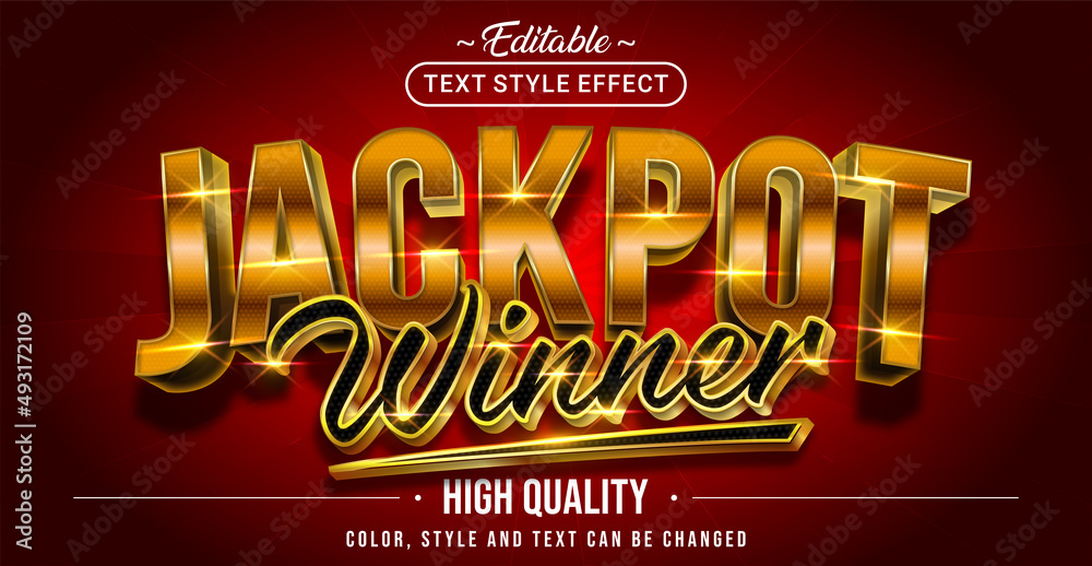 Poster editable text style effect - jackpot winner text style theme.