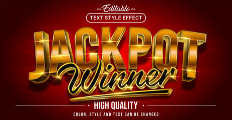 Editable text style effect - Jackpot Winner text style theme.