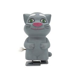 Dolls winding ,Cat plastic toy isolated on white background.