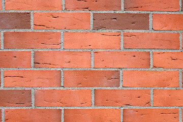 Obraz premium Background from a new red brick wall