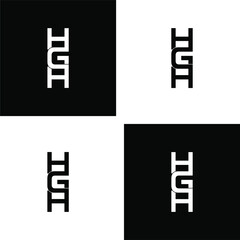hgh letter original monogram logo design set