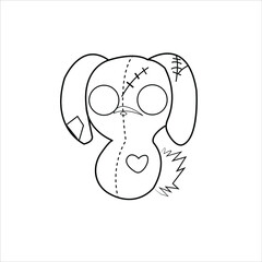 Pastel goth coloring page | creepy pastel goth coloring coloring page  for kids and adults |  illustration of a cartoon dog