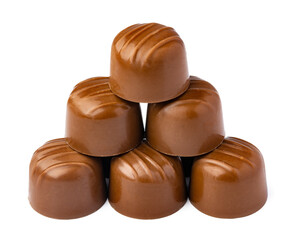 Chocolate sweets on a white background