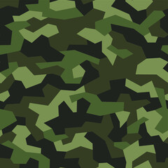 Seamless pattern with geometric camouflage. Abstract military modern polygonal background for fabric and fashion print. Vector illustration.