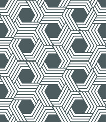 Vector seamless pattern. Modern stylish texture. Repeating geometric tiles with hexagonal ornament.