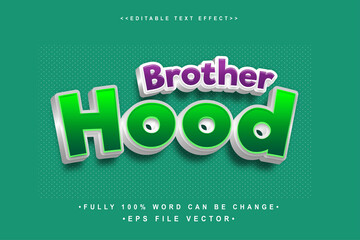 editable 3d cartoon bortherhood text effect.typhography logo