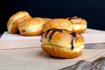 fried in oil Berlin donuts with stuffing