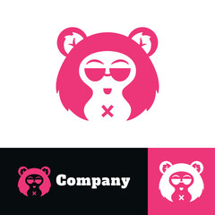 Funky monkey with glasses logo, minimal and simple logo