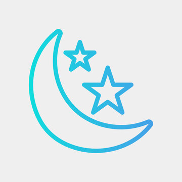 Crescent icon in gradient style about ramadan, use for website mobile app presentation
