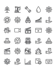 Production Icon Set 30 isolated on white background