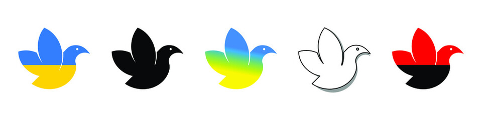 Dove logo template. Vector icon isolated on white background.