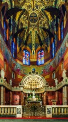 Fototapeta na wymiar Wnętrze Kościoła Najświętszego Serca Pana Jezusa w Krakowie