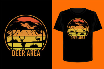 Deer area retro vintage t shirt design