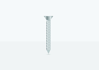 Metallic vector screw illustration.