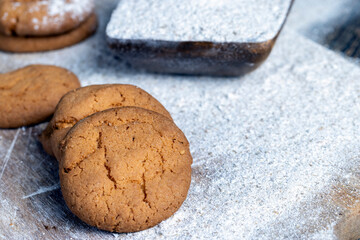 several round light cookies after cooking