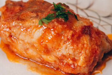 fish dish in tomato sauce