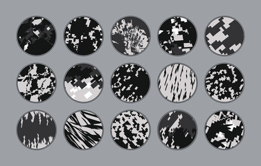Grunge highlight story cover set. Icons for social media.