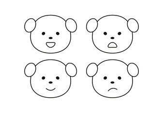 動物アイコン,犬,くま,グラフィック,保育園,子供,ハートフル,家族,小学校,足らい,こども,キッズ,線画,ベクター,パンダ,ほんわか,のほほん,かわいい,動物園,チラシ,不動産,ファミリー向け,キャラクター,イラスト