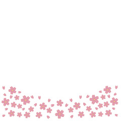 Obraz na płótnie Canvas 桜のフレームのイラスト素材　背景素材