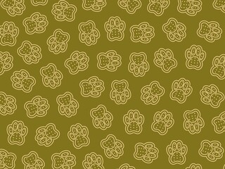Cookies for animals. Paws. Background.