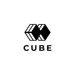 tech modern cube logo design