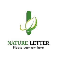 Letter i with leaf logo design template illustration. suitable for nature, eco, web, brand, computer, corporate, organic, app, mobile, biology, agriculture