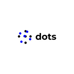 abstract dots connect logo flat