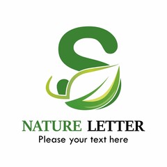 Obraz premium Letter s with leaf logo design template illustration. suitable for nature, eco, web, brand, computer, corporate, organic, app, mobile, biology, agriculture