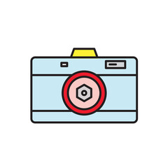 Fancy colors camera glyph icon isolated on white. EPS10