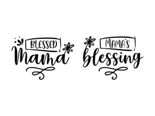 Mama baby mini vector typography love words