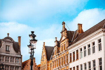 Fototapeta na wymiar Antique building view in Old Town Bruges, Belgium